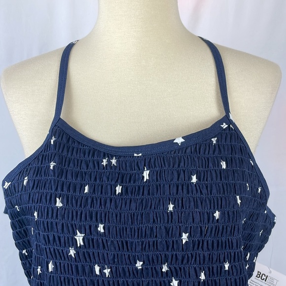 NWT No Boundaries Navy Blue Smocked Tank/Cami w/White Stars - Size XXL (19) Jr. - Picture 2 of 14